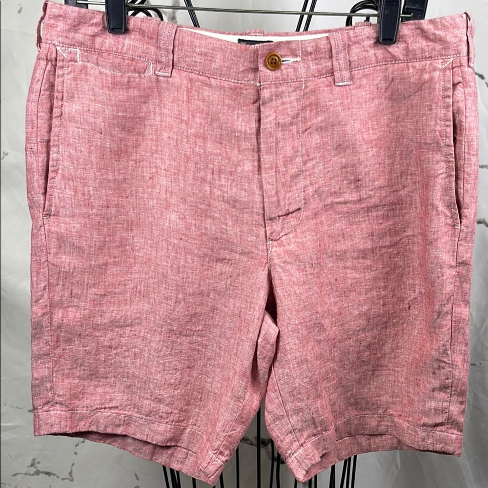 J. Crew Stanton Linen Shorts Flat Front 100% Baird McNutt Irish Linen Summer